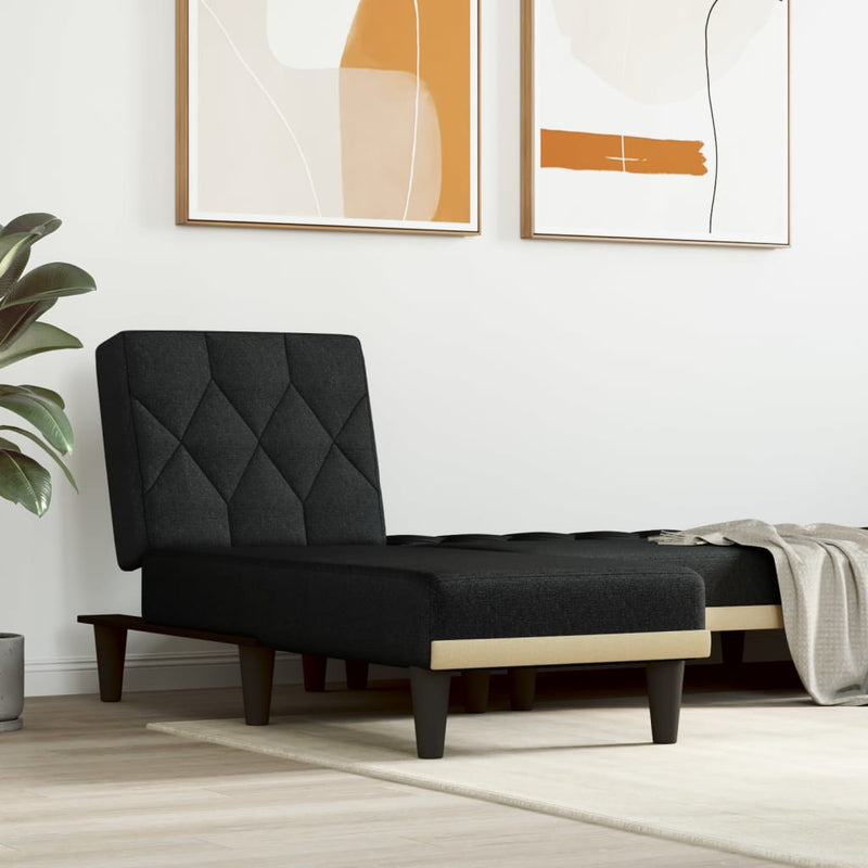 Chaise Longue Black Fabric Payday Deals