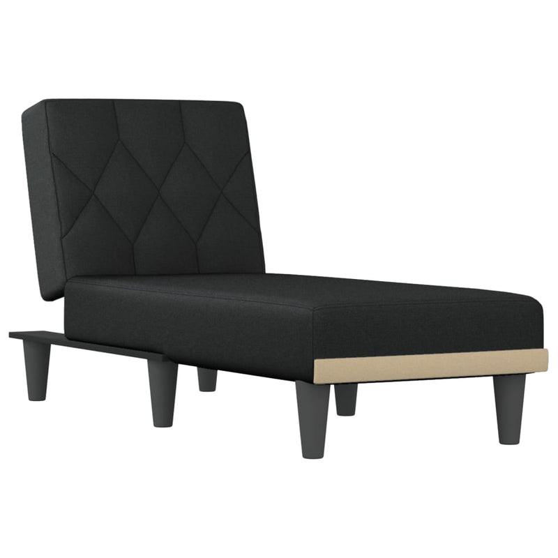 Chaise Longue Black Fabric Payday Deals