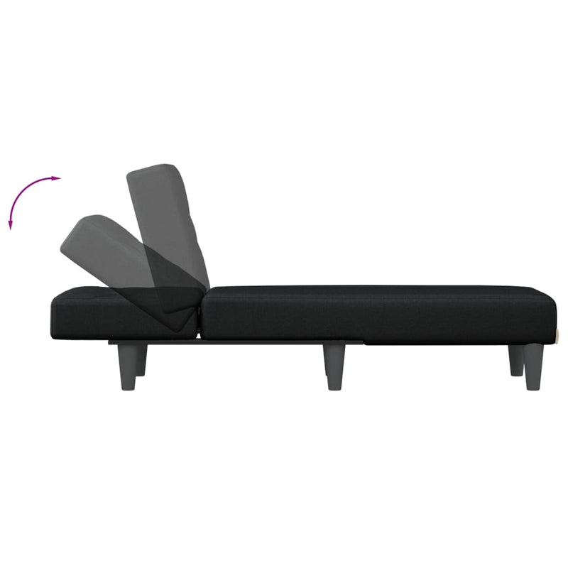 Chaise Longue Black Fabric Payday Deals