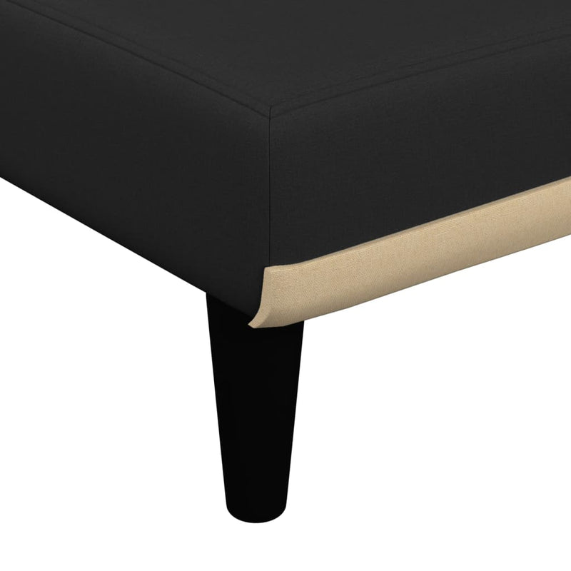 Chaise Longue Black Fabric Payday Deals