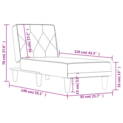 Chaise Longue Black Fabric Payday Deals