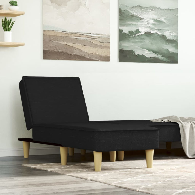 Chaise Longue Black Fabric Payday Deals