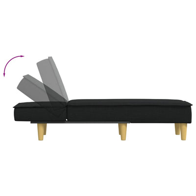 Chaise Longue Black Fabric Payday Deals