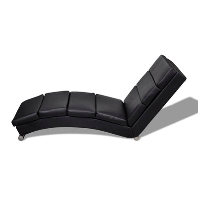 Chaise Longue Black Faux Leather Payday Deals