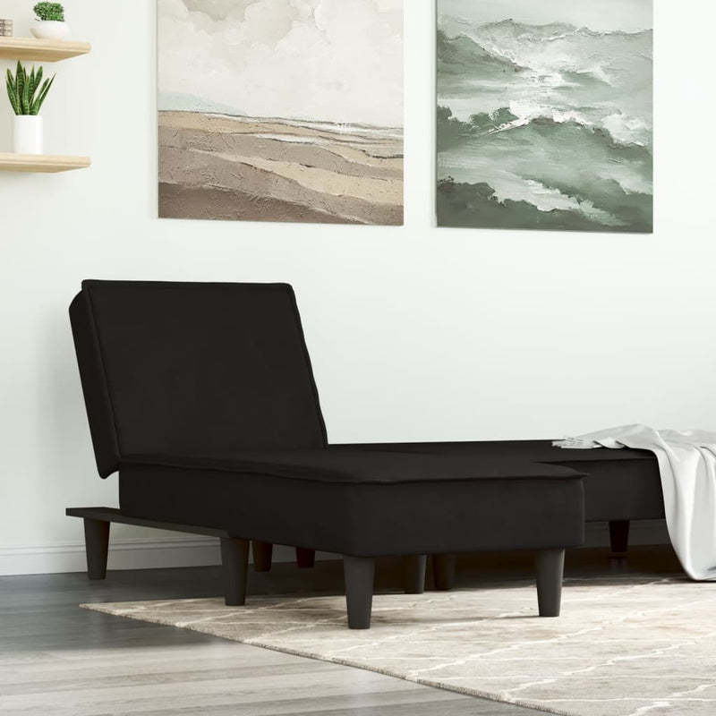 Chaise Longue Black Velvet Payday Deals