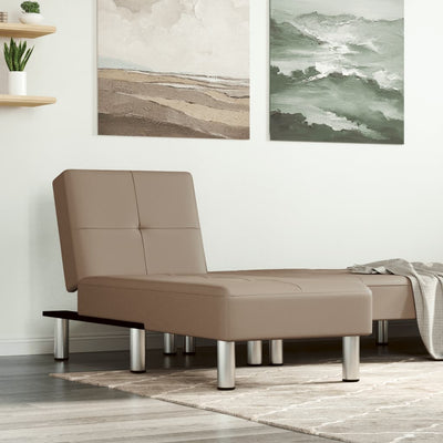 Chaise Longue Capuccino Faux Leather