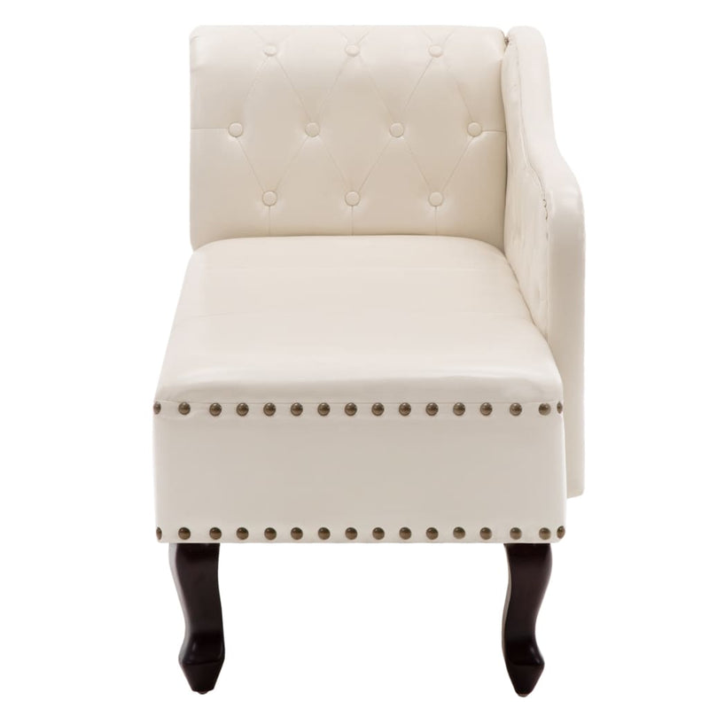 Chaise Longue Cream White Faux Leather Payday Deals