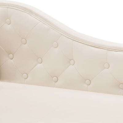 Chaise Longue Cream White Faux Leather Payday Deals