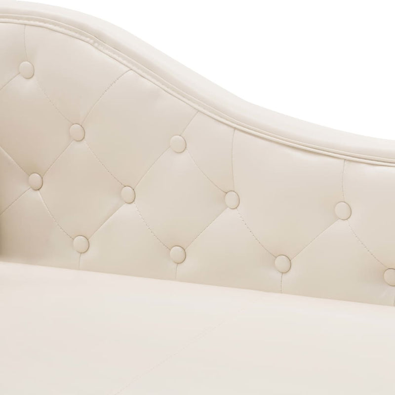 Chaise Longue Cream White Faux Leather Payday Deals