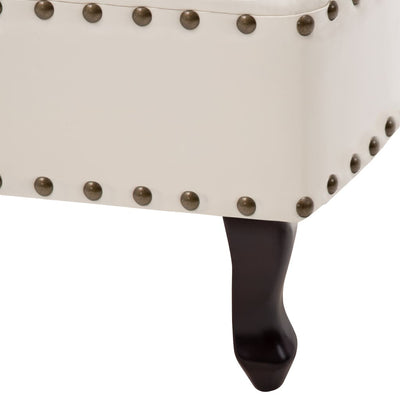 Chaise Longue Cream White Faux Leather Payday Deals