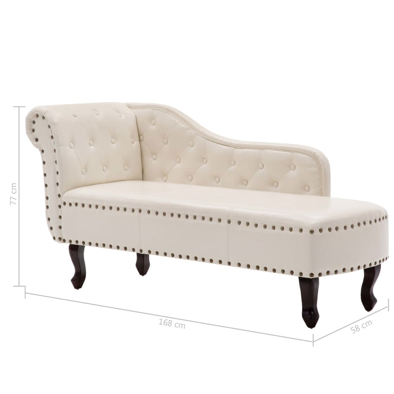 Chaise Longue Cream White Faux Leather Payday Deals