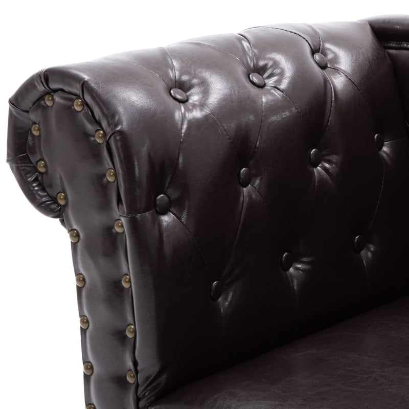 Chaise Longue Dark Brown Faux Leather Payday Deals