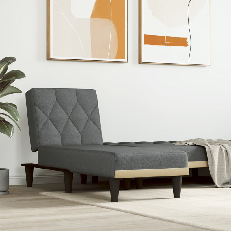 Chaise Longue Dark Grey Fabric Payday Deals