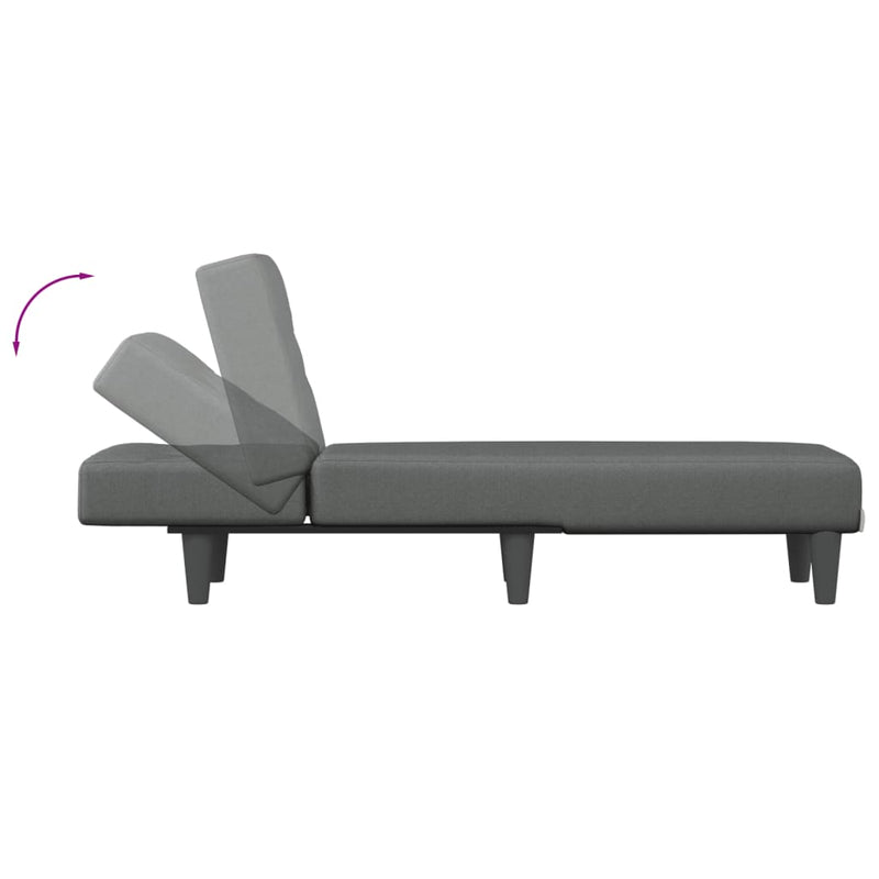 Chaise Longue Dark Grey Fabric Payday Deals