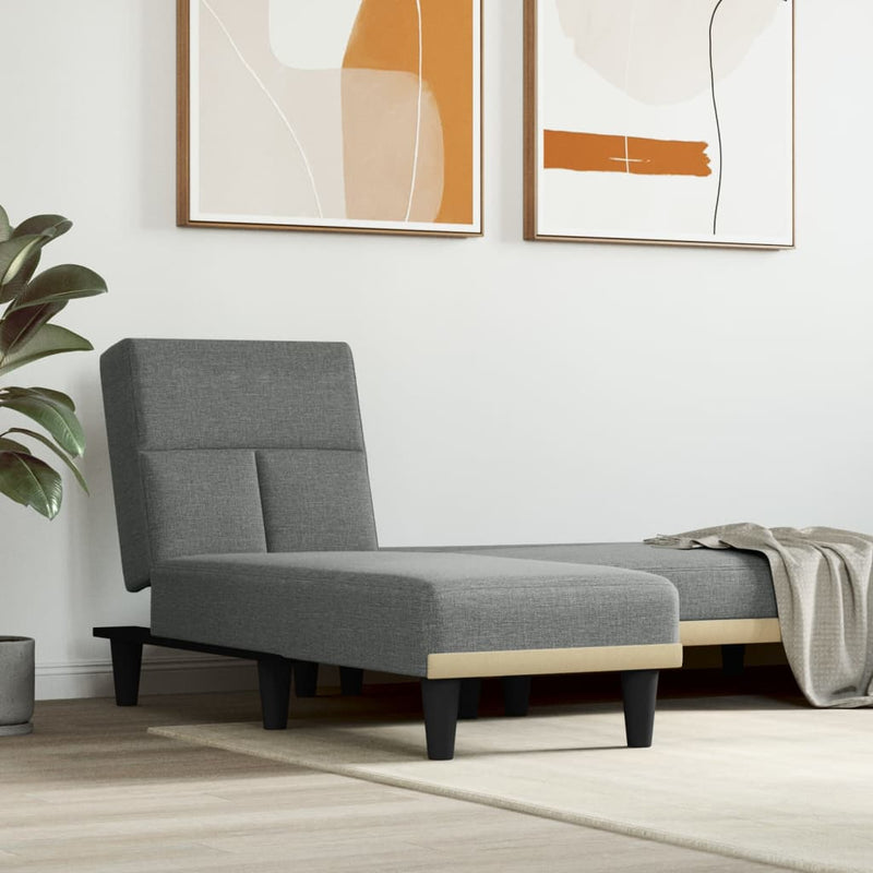 Chaise Longue Dark Grey Fabric Payday Deals