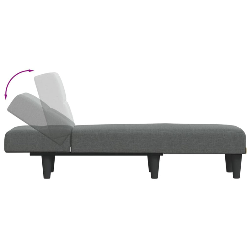 Chaise Longue Dark Grey Fabric Payday Deals