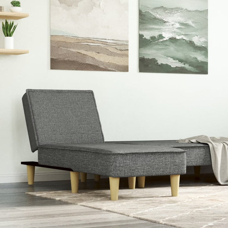Chaise Longue Dark Grey Fabric Payday Deals