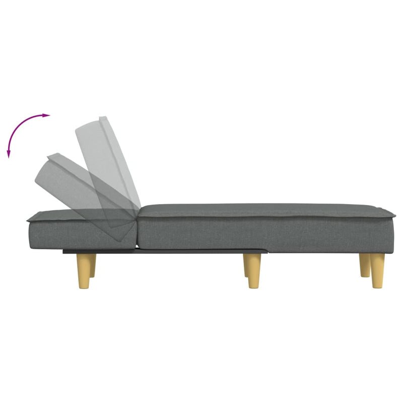 Chaise Longue Dark Grey Fabric Payday Deals