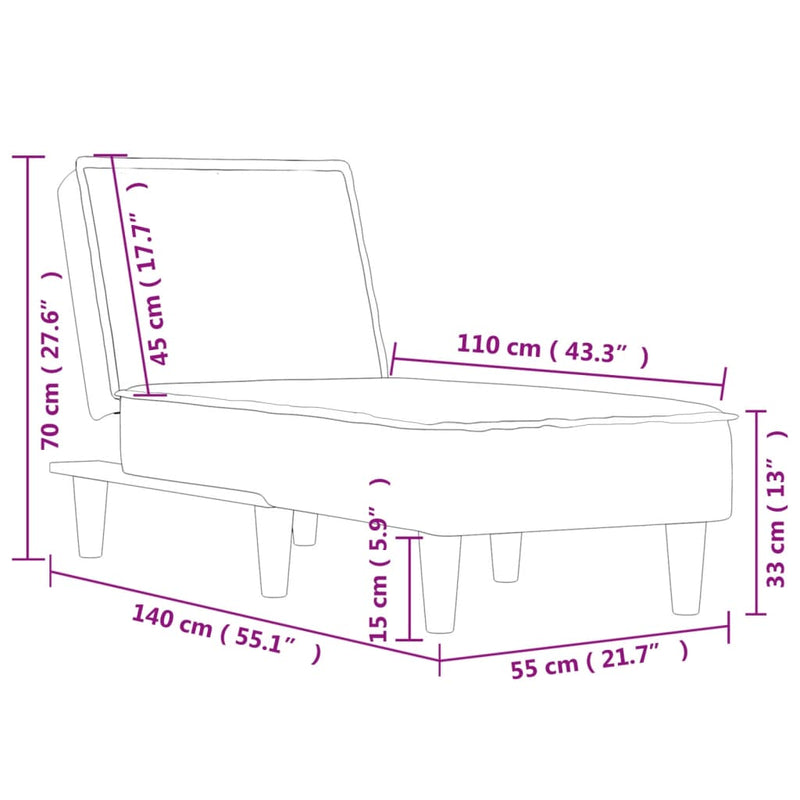 Chaise Longue Dark Grey Fabric Payday Deals