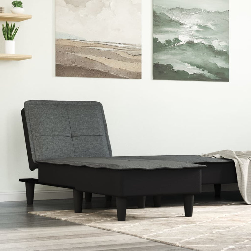 Chaise Longue Dark Grey Fabric Payday Deals