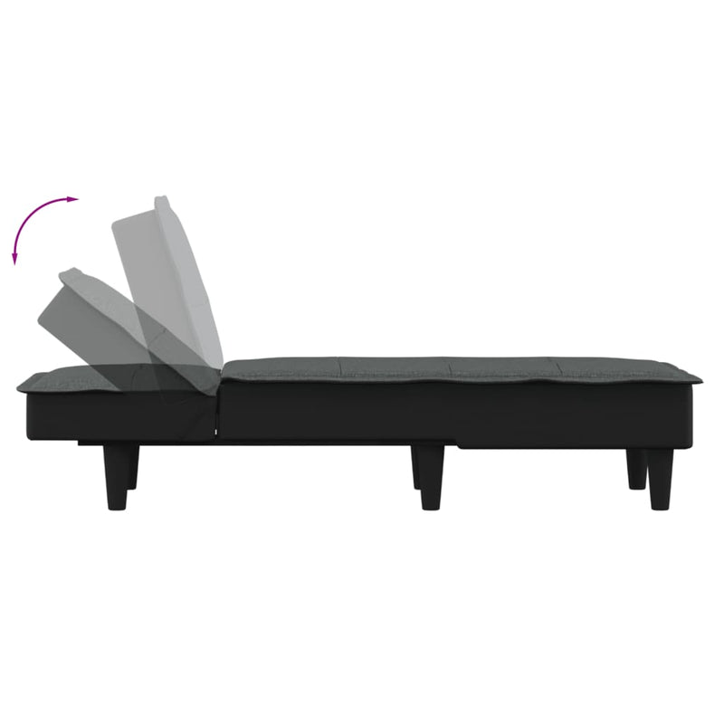 Chaise Longue Dark Grey Fabric Payday Deals