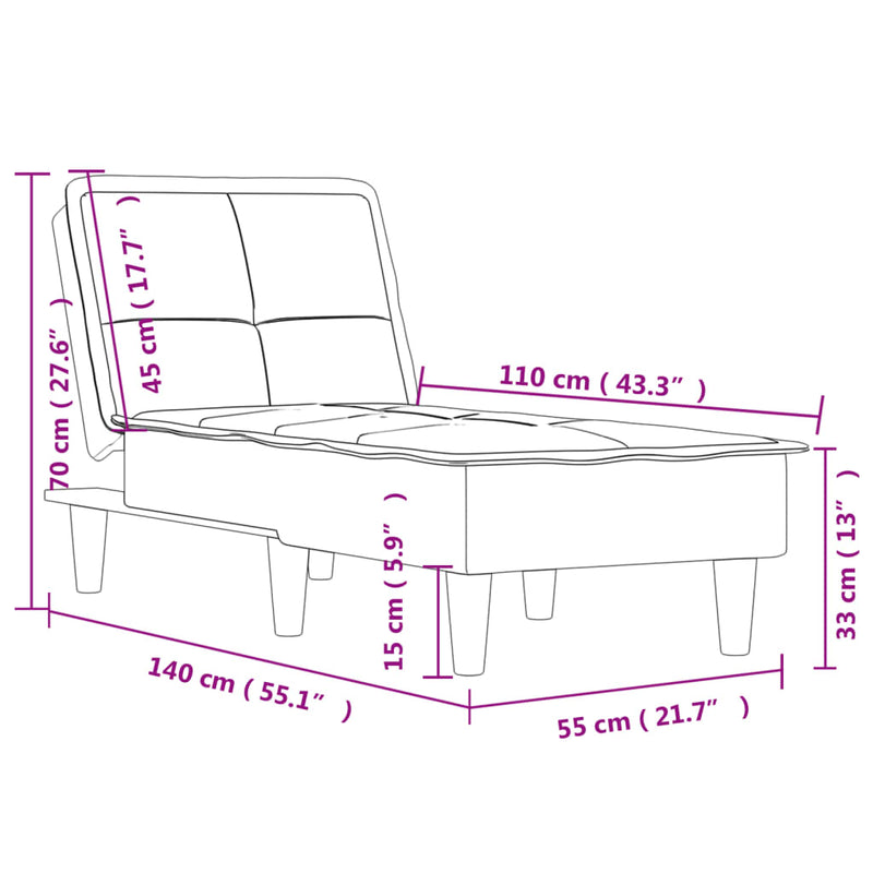 Chaise Longue Dark Grey Fabric Payday Deals