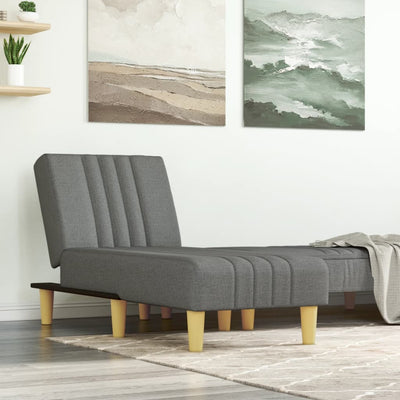 Chaise Longue Dark Grey Fabric Payday Deals