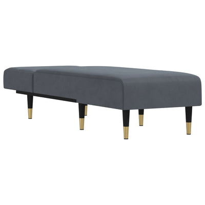 Chaise Longue Dark Grey Velvet Payday Deals