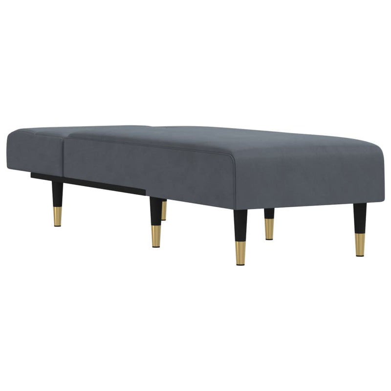 Chaise Longue Dark Grey Velvet Payday Deals