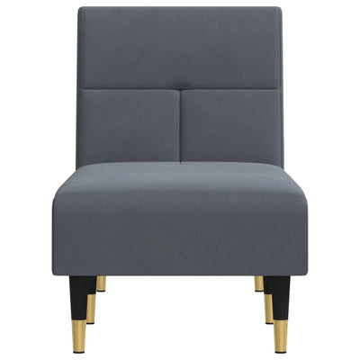 Chaise Longue Dark Grey Velvet Payday Deals