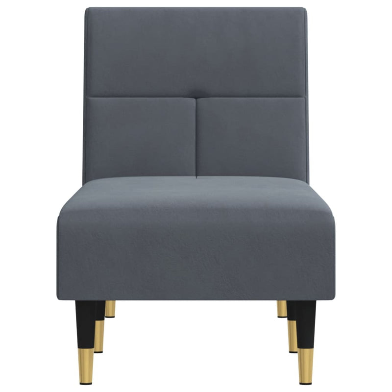 Chaise Longue Dark Grey Velvet Payday Deals