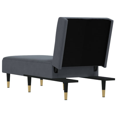 Chaise Longue Dark Grey Velvet Payday Deals