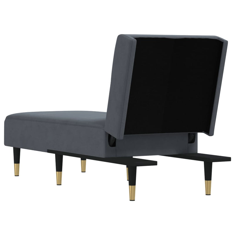 Chaise Longue Dark Grey Velvet Payday Deals