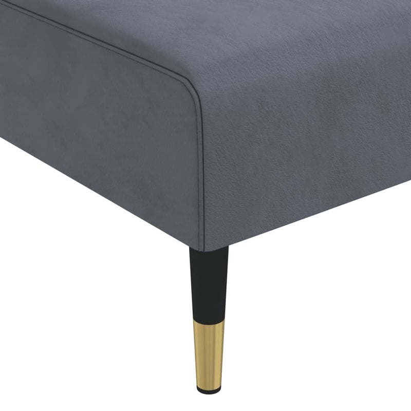 Chaise Longue Dark Grey Velvet Payday Deals