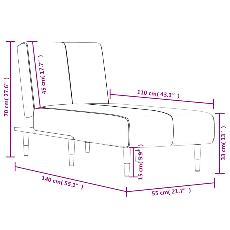 Chaise Longue Dark Grey Velvet Payday Deals