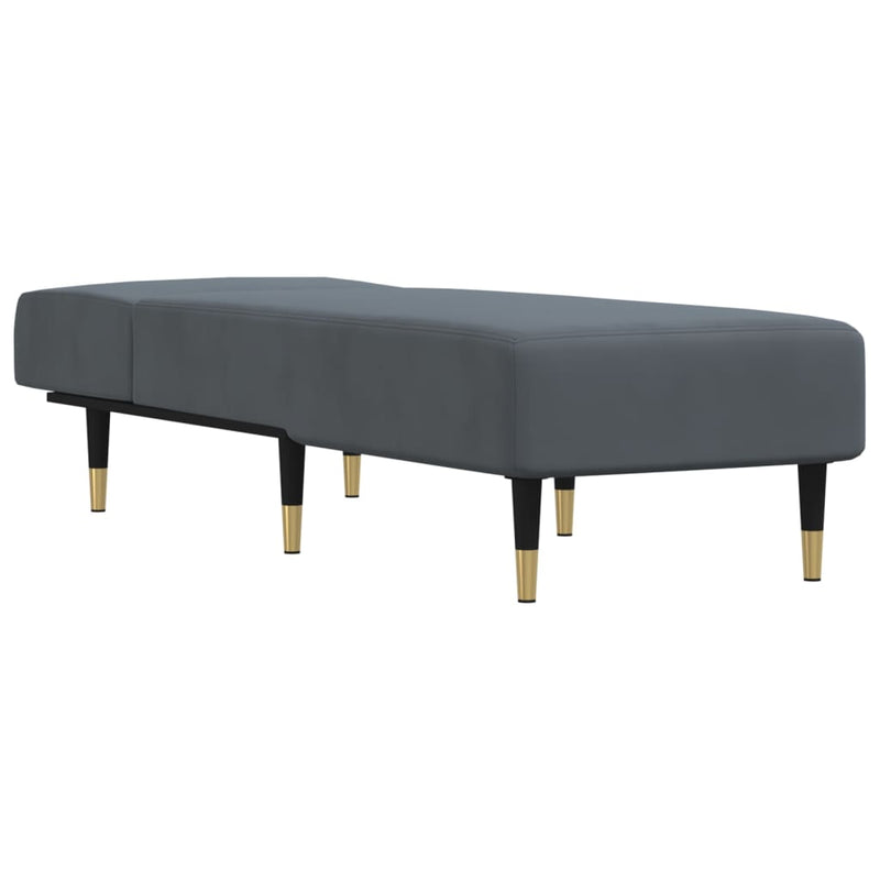 Chaise Longue Dark Grey Velvet Payday Deals