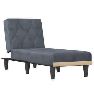 Chaise Longue Dark Grey Velvet Payday Deals