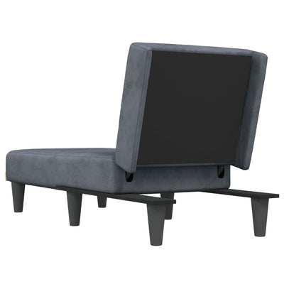 Chaise Longue Dark Grey Velvet Payday Deals