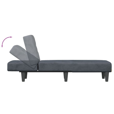 Chaise Longue Dark Grey Velvet Payday Deals