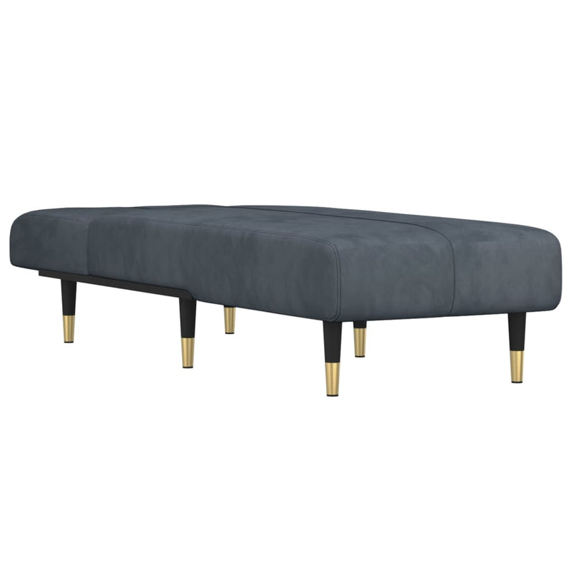 Chaise Longue Dark Grey Velvet Payday Deals