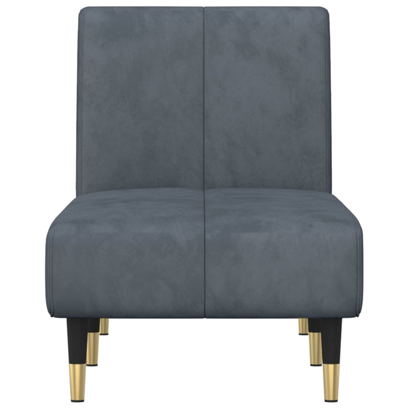 Chaise Longue Dark Grey Velvet Payday Deals