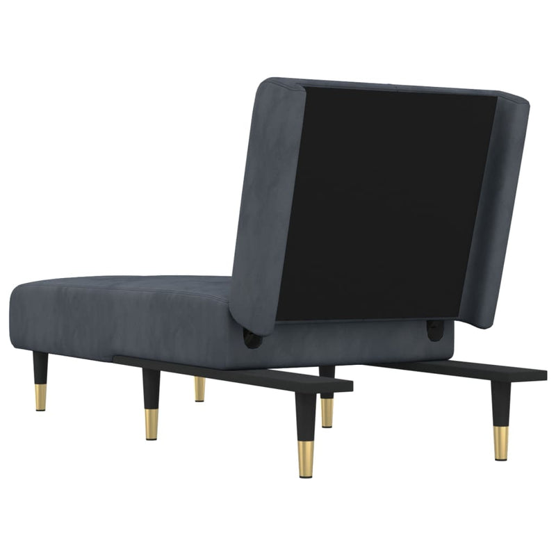 Chaise Longue Dark Grey Velvet Payday Deals