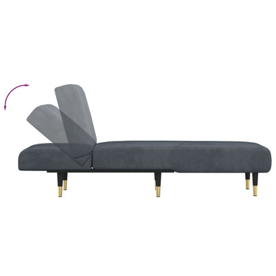 Chaise Longue Dark Grey Velvet Payday Deals