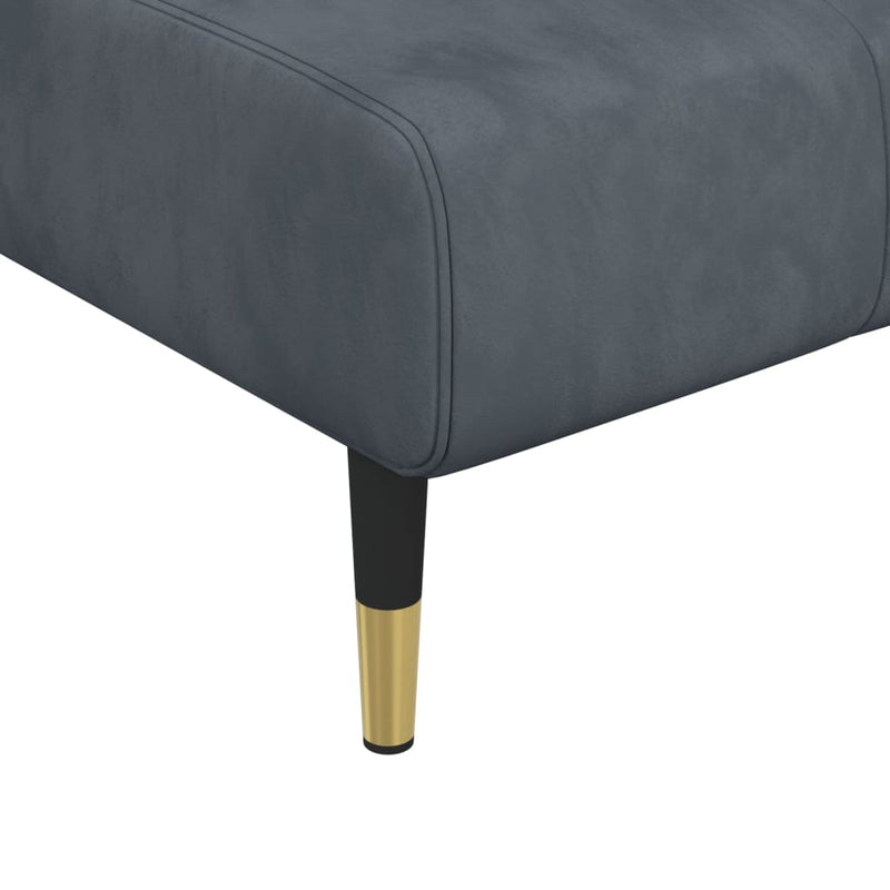 Chaise Longue Dark Grey Velvet Payday Deals