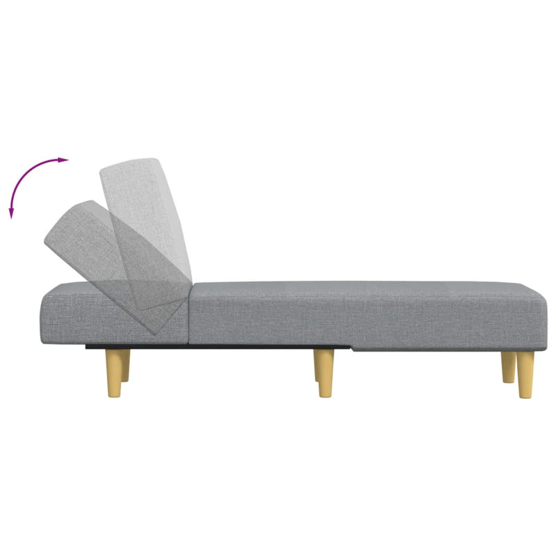 Chaise Longue Light Grey Fabric Payday Deals
