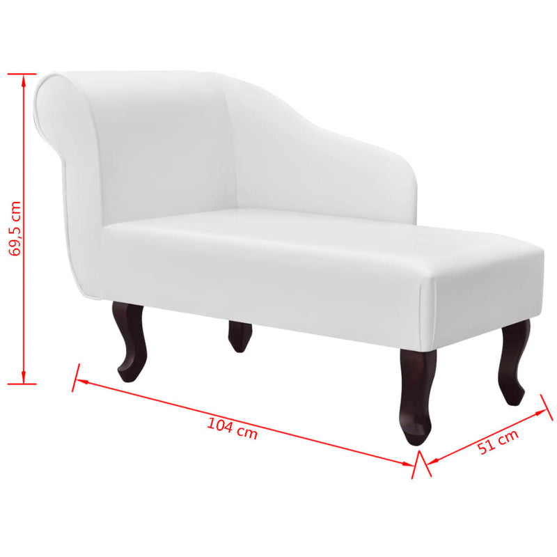 Chaise Longue White Faux Leather Payday Deals