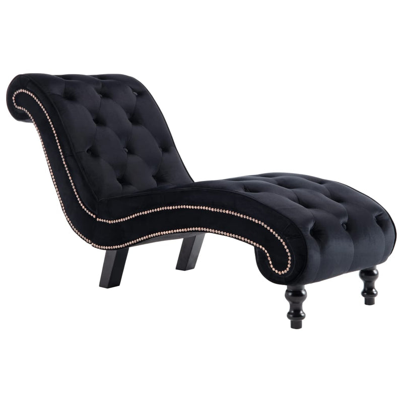 Chaise Lounge Black Velvet Payday Deals