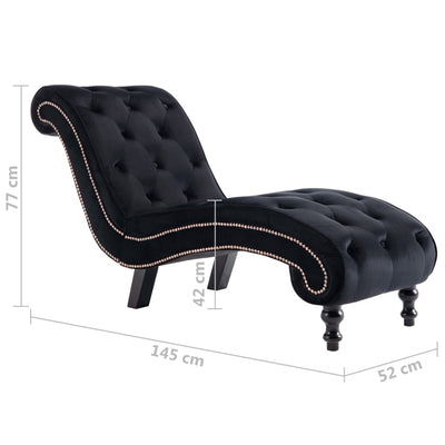 Chaise Lounge Black Velvet Payday Deals