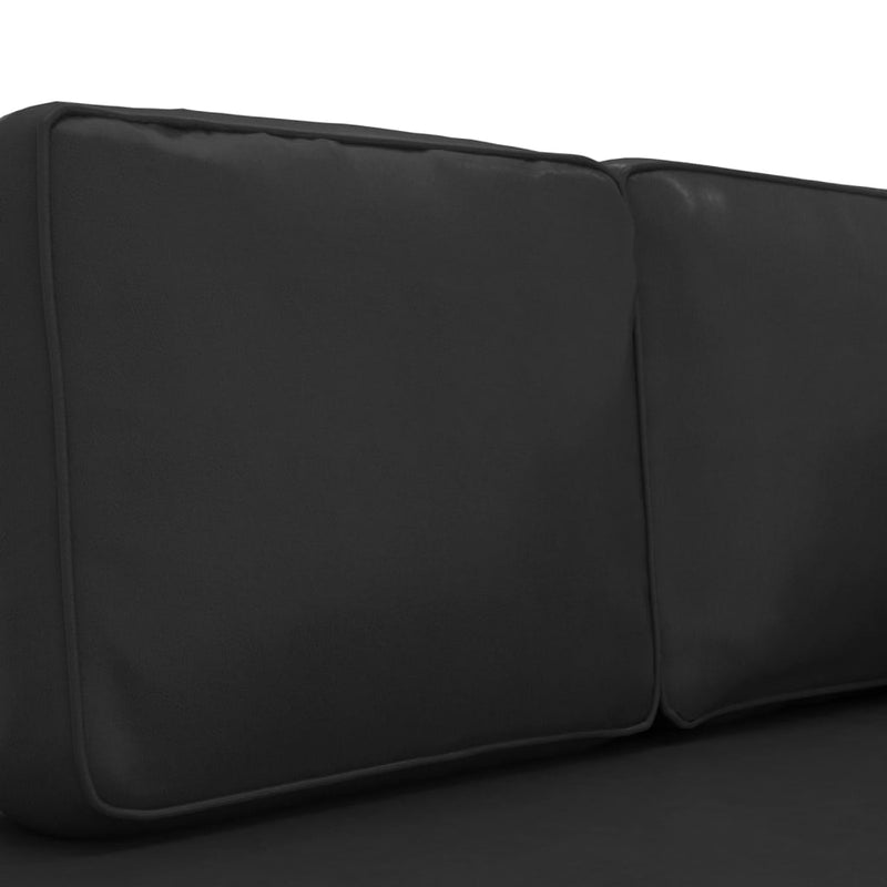 Chaise Lounge with Cushions and Bolster Black Faux Leather Payday Deals
