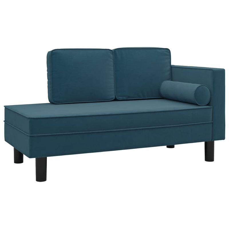 Chaise Lounge with Cushions and Bolster Blue Velvet Payday Deals